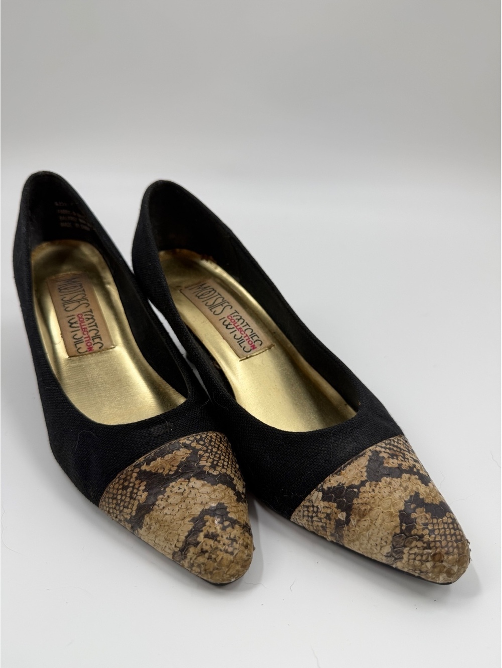 Mootsies Tootsies Collection Snake Print Cap Toe Kitten Heels Size 8.5M